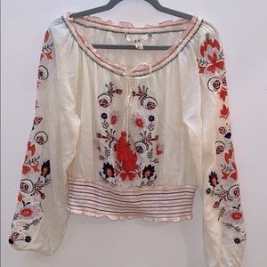 Chelsea & Violet Cream Embroidered Blouse